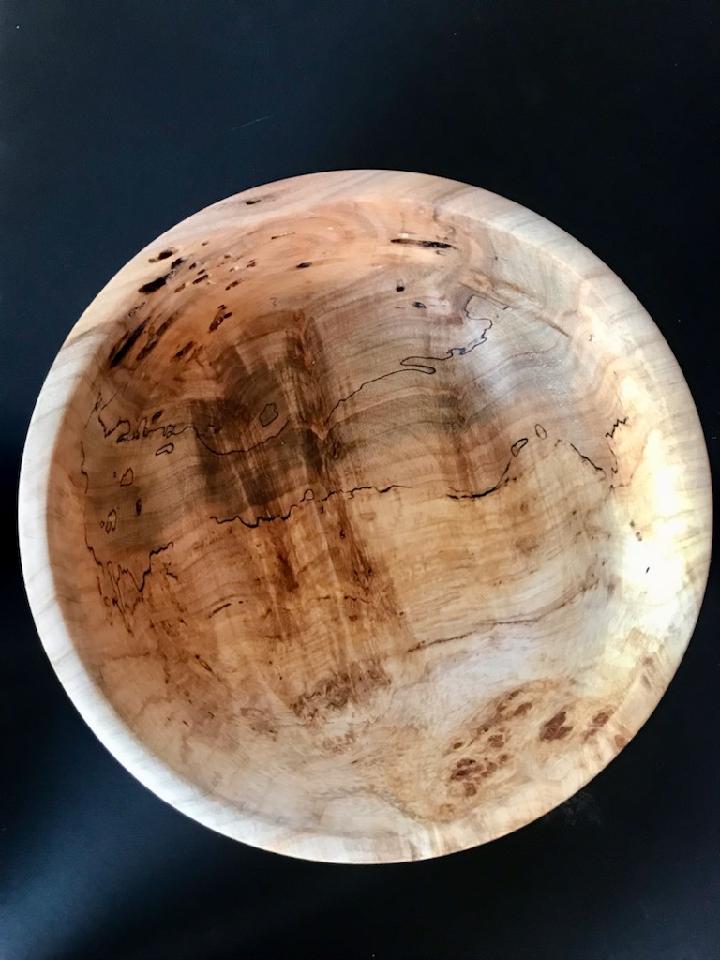 Bug hole  splatted sugar maple bowl